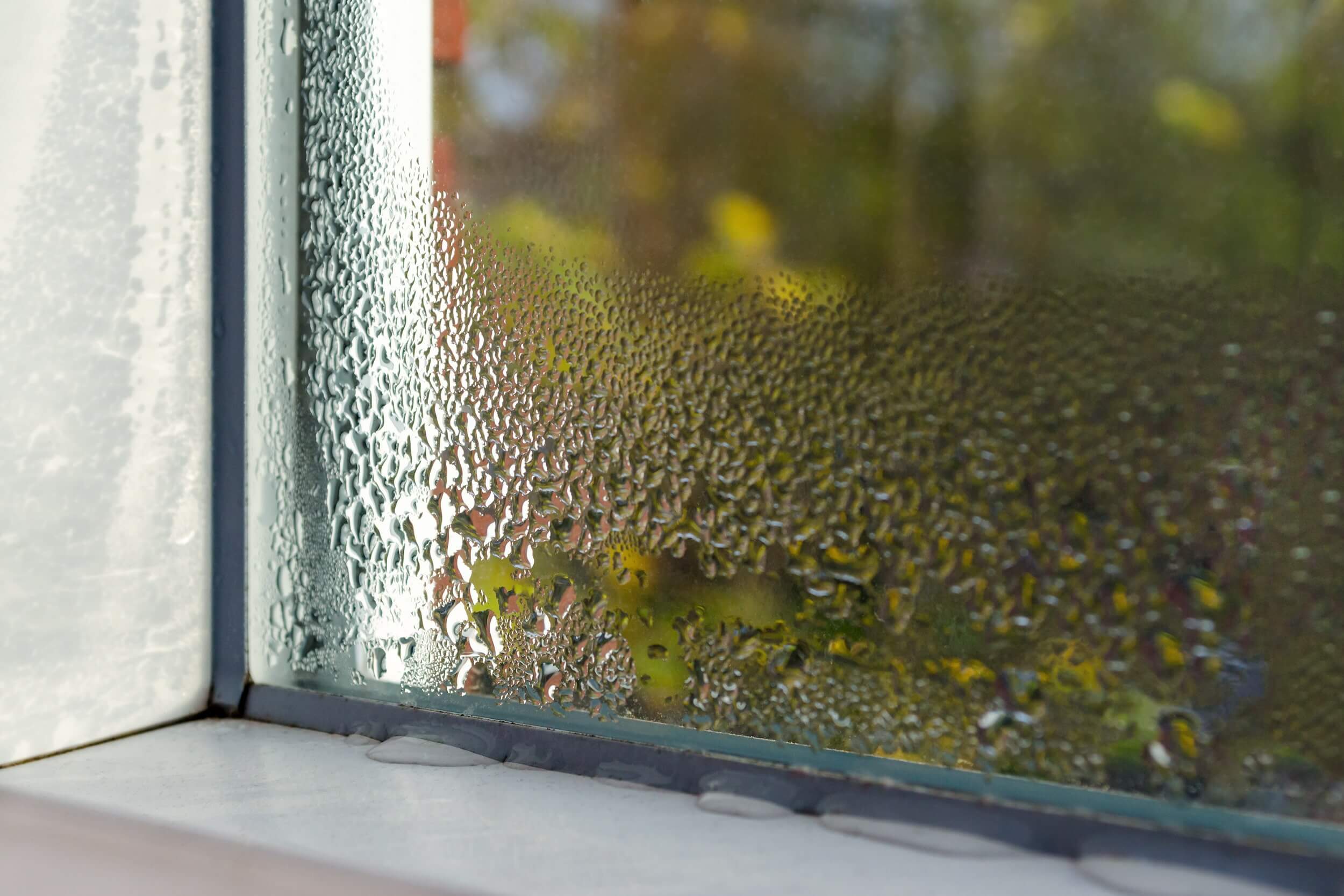 window with water drops